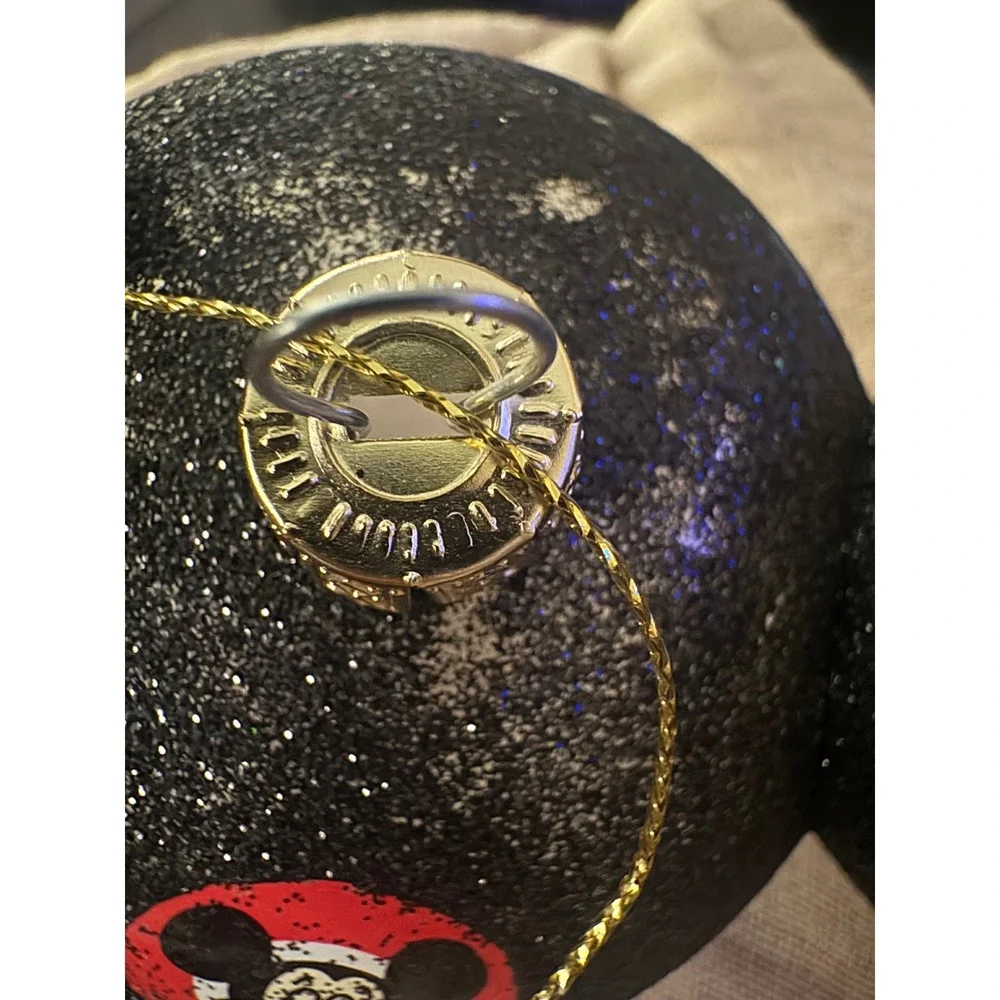 Disney Mickey Mouse Snowman Glass Ornament Glitter Frosted Holiday 2020 Preloved